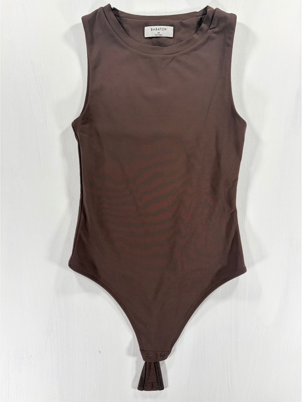 Babaton Aritzia Contour Brown Sleeveless Crew Neck Basics Layering Bodysuit